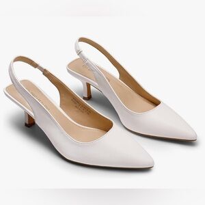 NEW IN BOX Women’s Closed Toe Kitten Heels Pointed Toe Slingback Low Heels